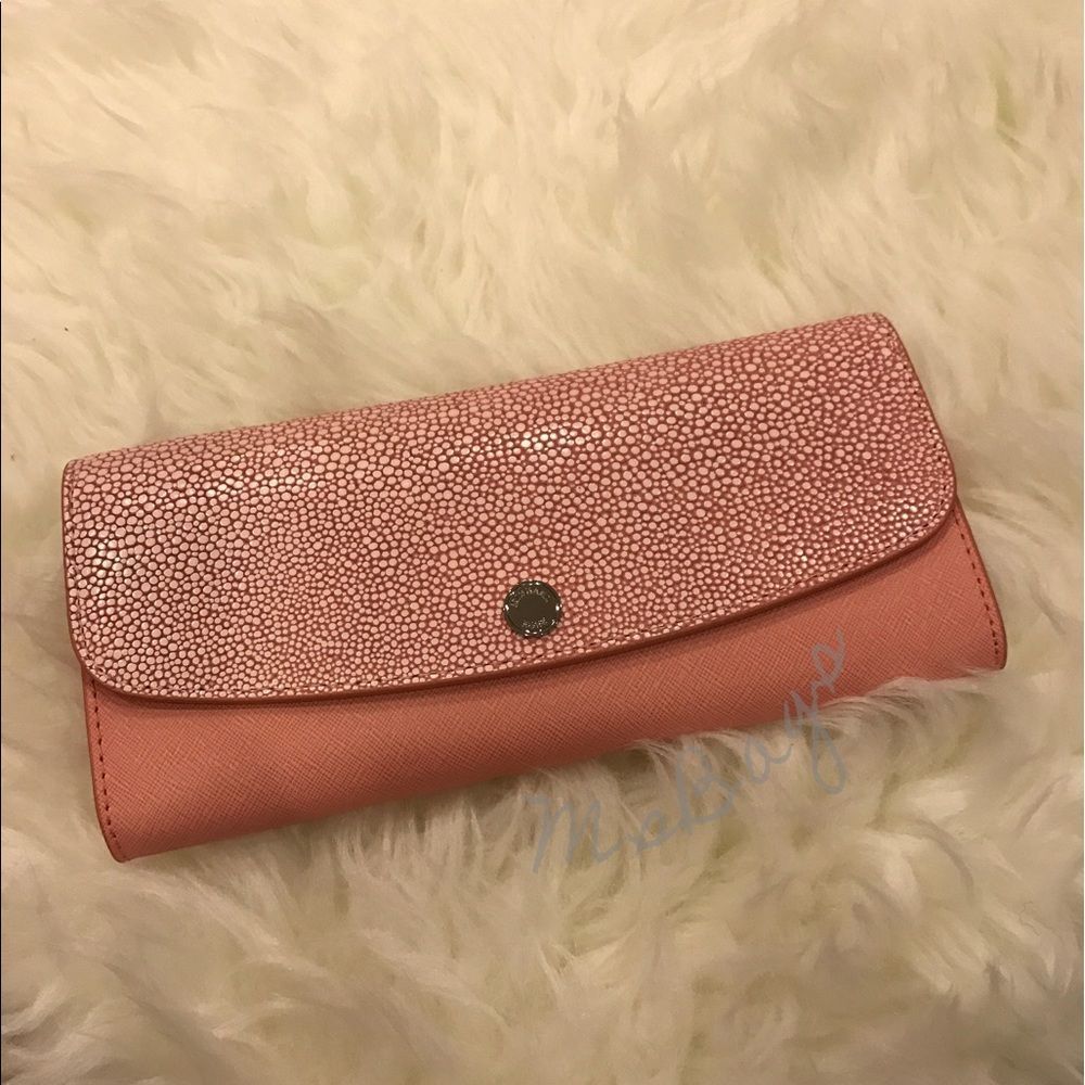 NWT Michael Kors Juliana 3 in 1 Flap Long Wallet Pink/silver